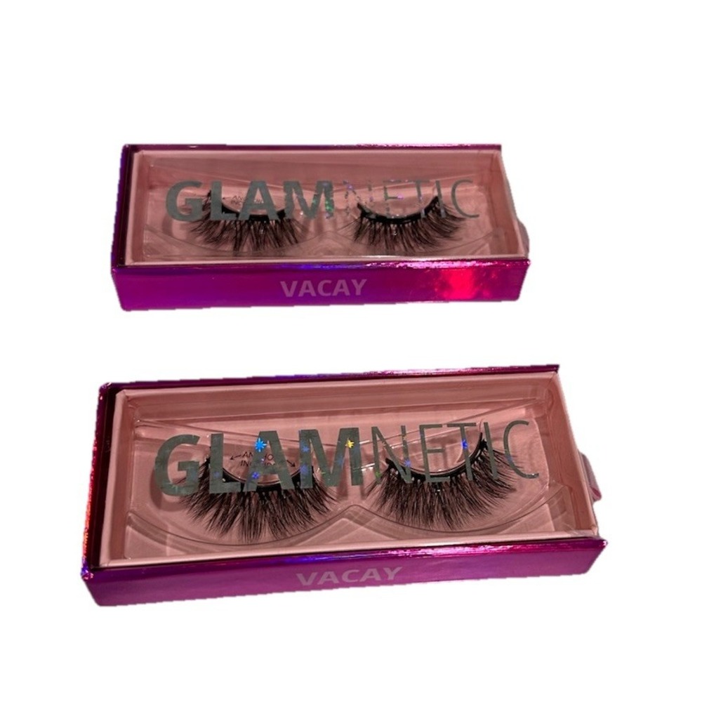 Glamnetic Vacay Magnetic Lashes Reusable Wispy Voluminous Black Synthetic 2 Pair
